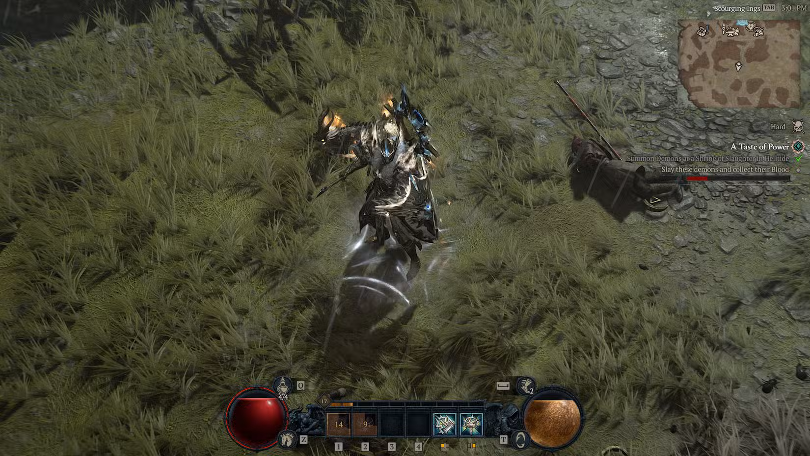 Uma captura de tela do Diablo 4 mostrando a classe Paladino