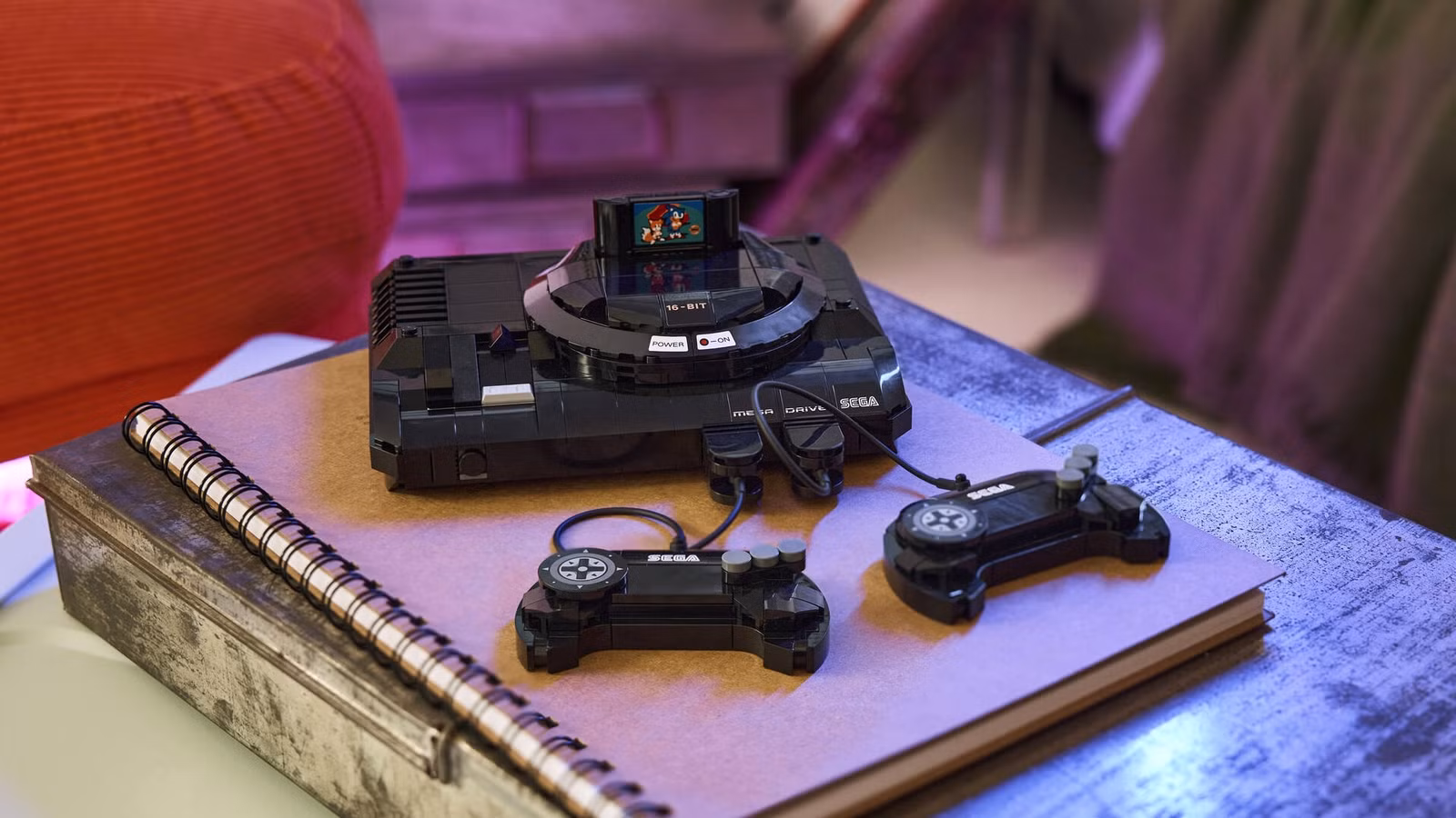 Uma foto do estilo de vida do Lego Sega Genesis (Mega Drive)