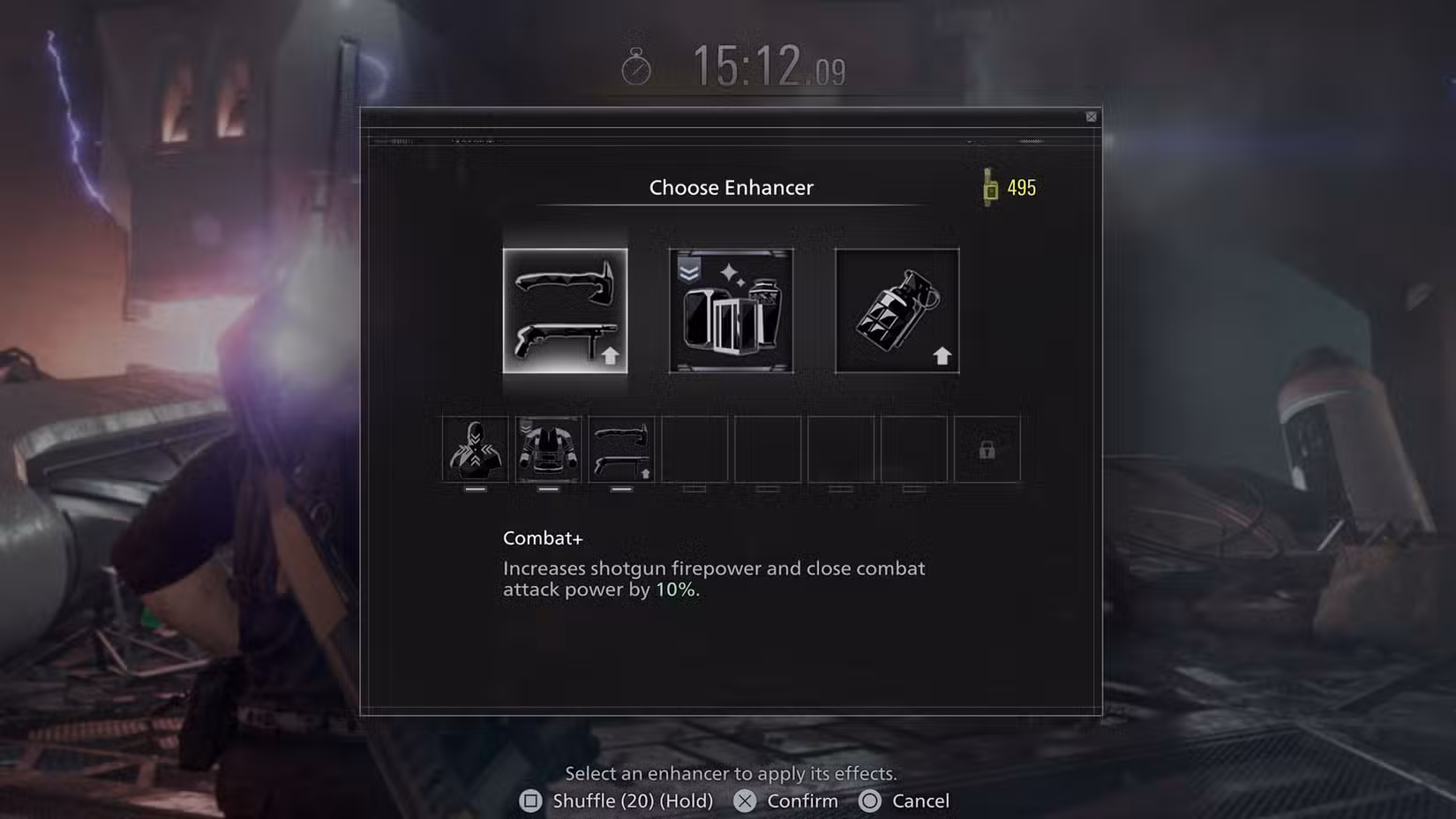 Um Réquiem de Resident Evil "Leon deve morrer para sempre" Captura de tela do DLC mostrando alguns melhoradores