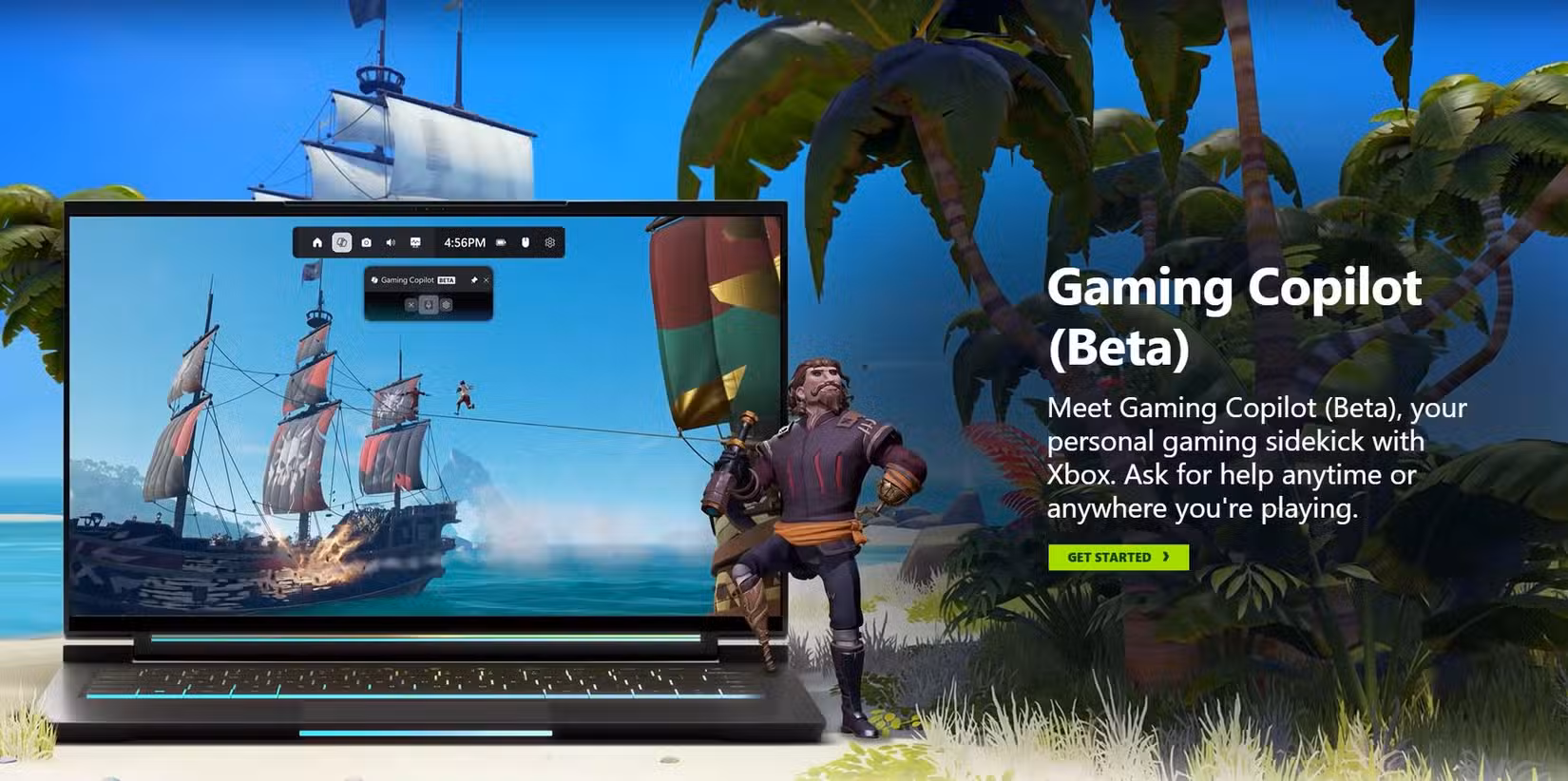 Uma captura de tela da página do site do Xbox para Gaming Copilot.