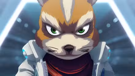 Fox McCloud olha para frente com um olhar determinado em Star Fox Zero – The Battle Begins