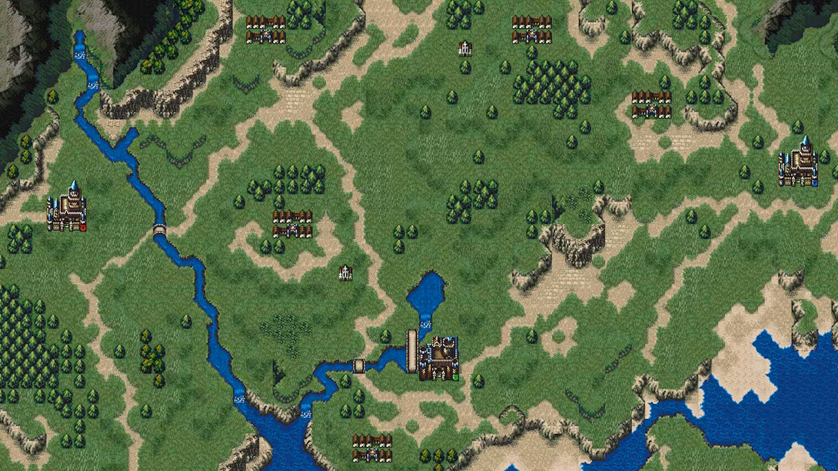 Um mapa inicial de Fire Emblem: Genealogy of the Holy War